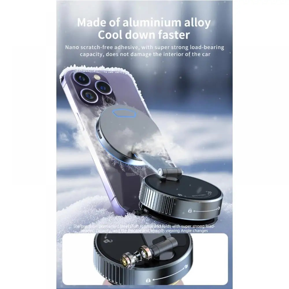 15W Wireless Charge 360 Degree Rotatable Vacum Car Holdermagnetic