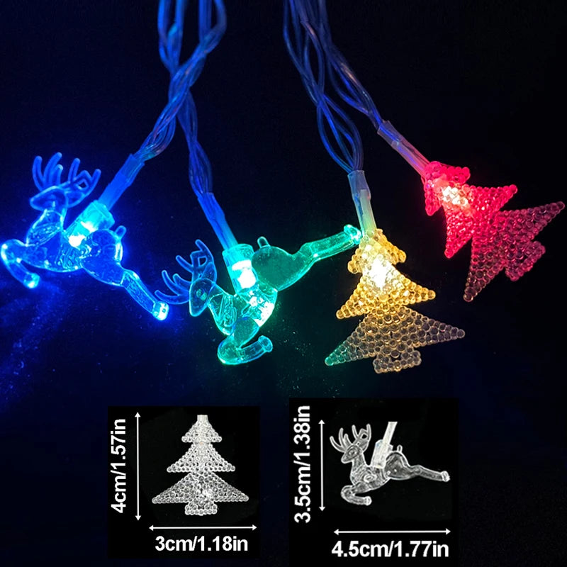 Christmas Colorful Snowflake & Star String Lights