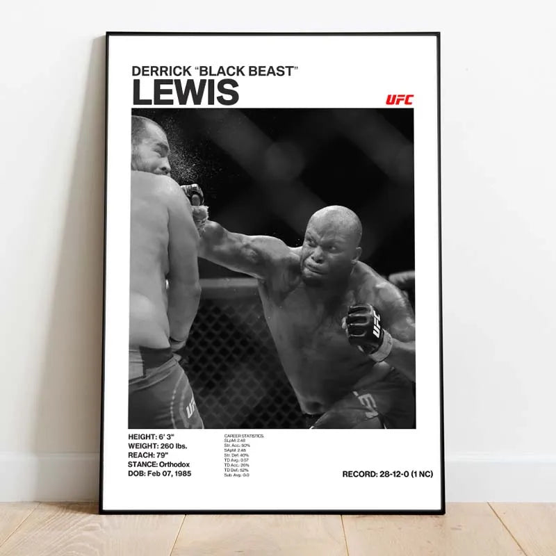 Black & White Boxing Legends Canvas Poster – Ilia Topuria