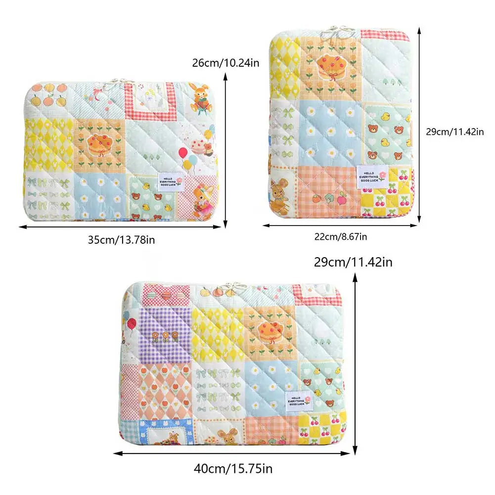 11/13/15 Inch Flower Pattern Laptop Sleeve Case Bag Shockproof Computer Cover Bag Laptop Protective Bag for MacBook Air Ipad