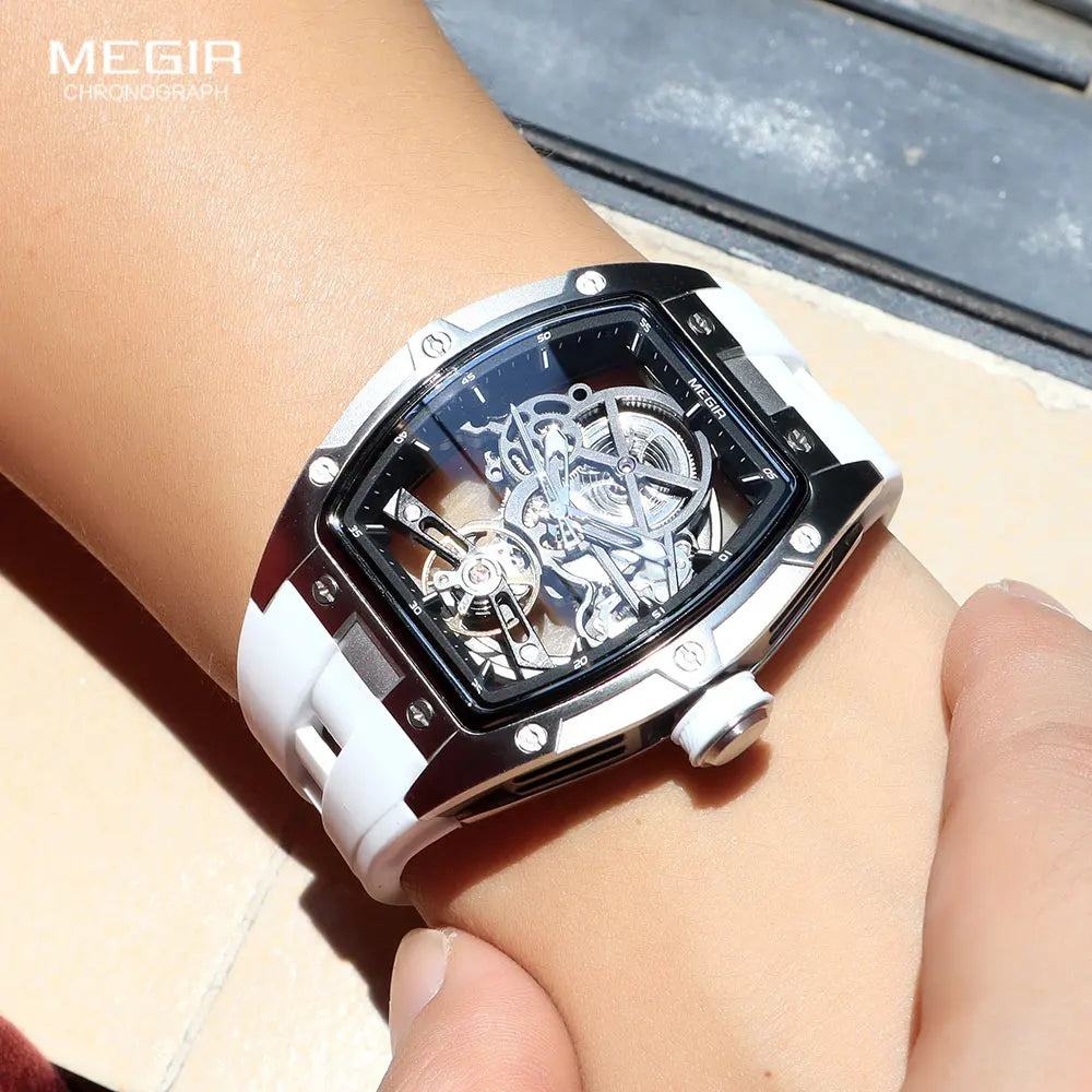 MEGIR Men's Skeleton Sport Watch