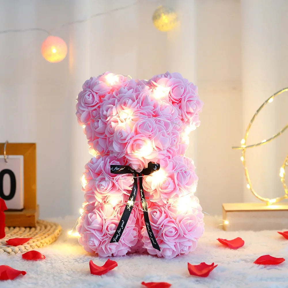 Teddy Rose Flower Bear with Gift Box