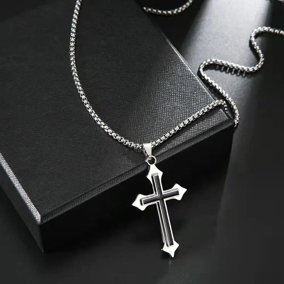 Vintage Gothic Cross Pendant Necklace