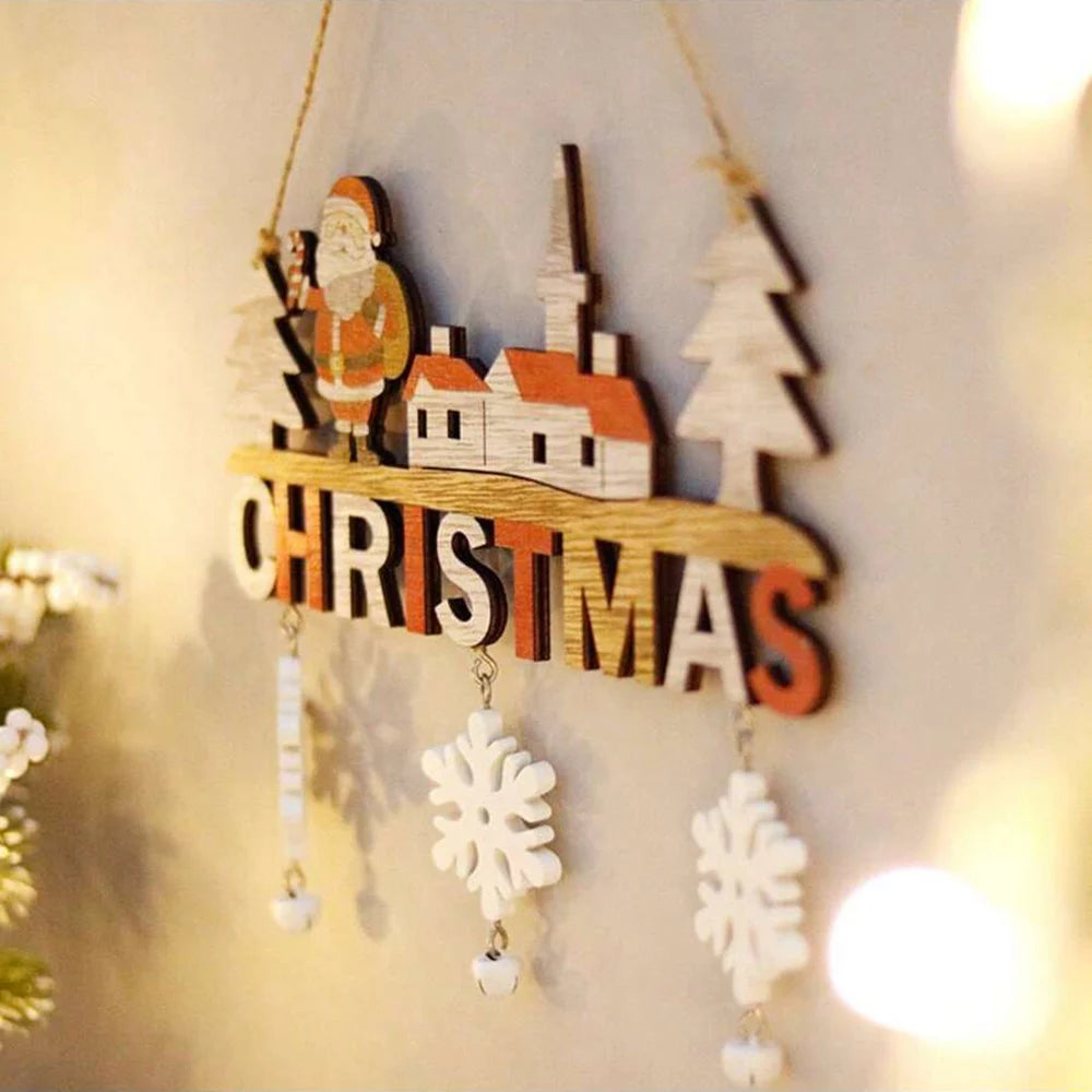 1PC Wooden Christmas Pendant