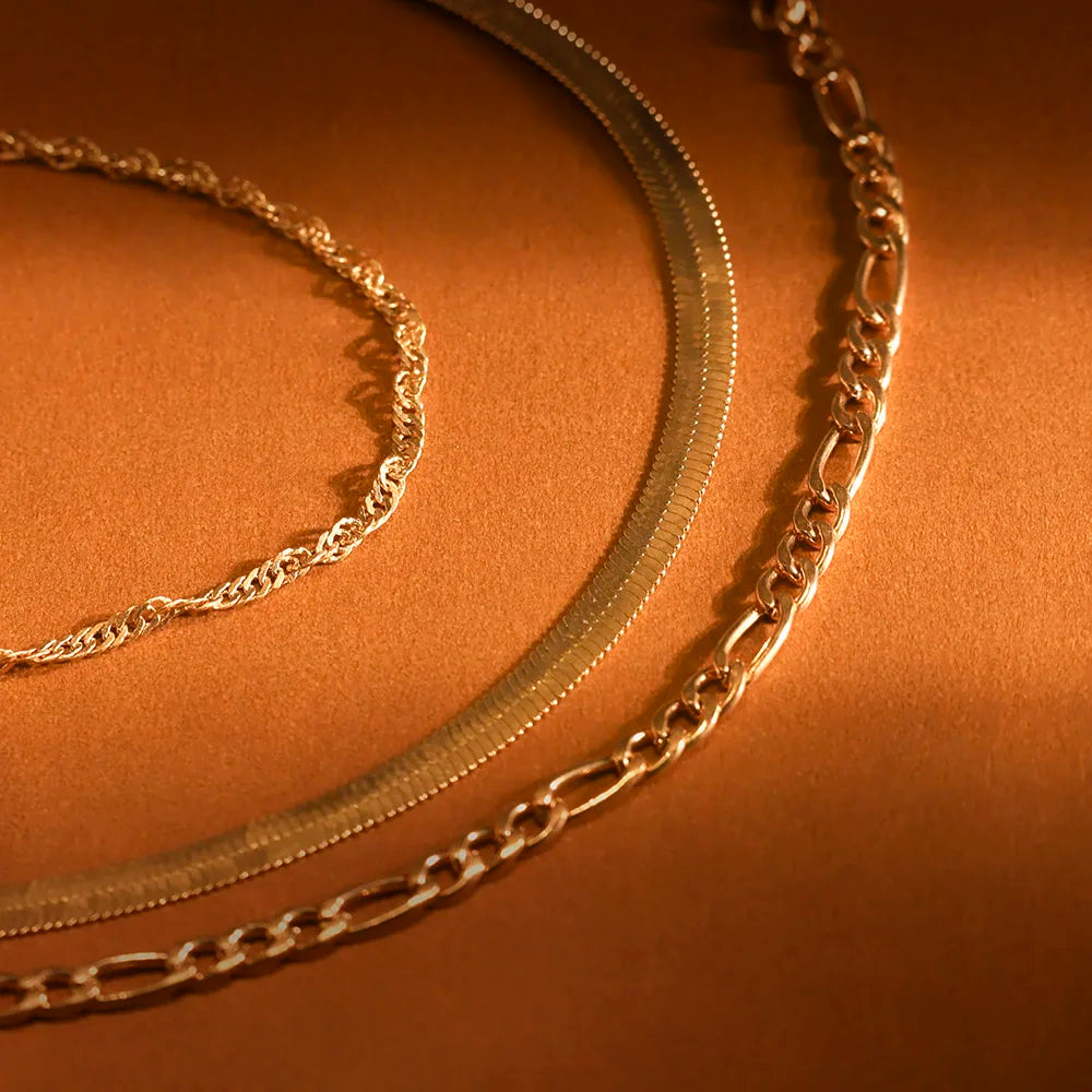 Golden Layers Statement Necklace Set