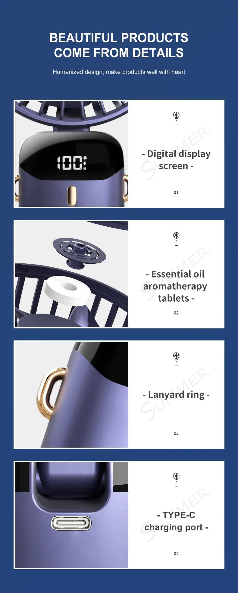 Portable Handheld & Neck Fan with Phone Holder