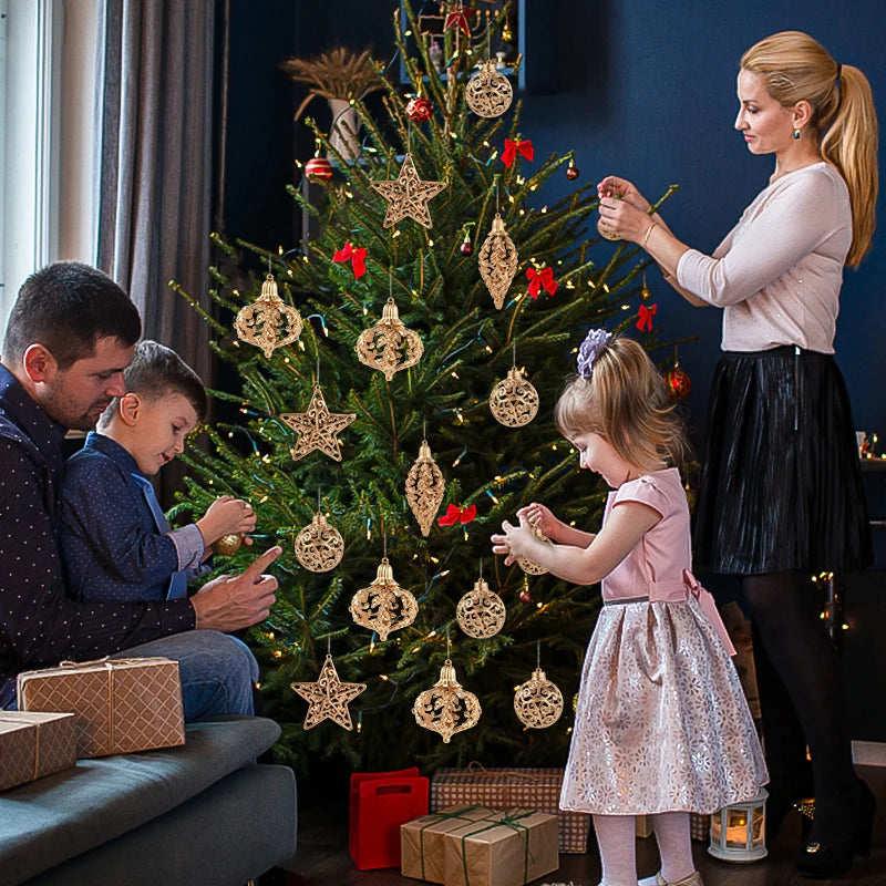 Golden Christmas Balls Plastic