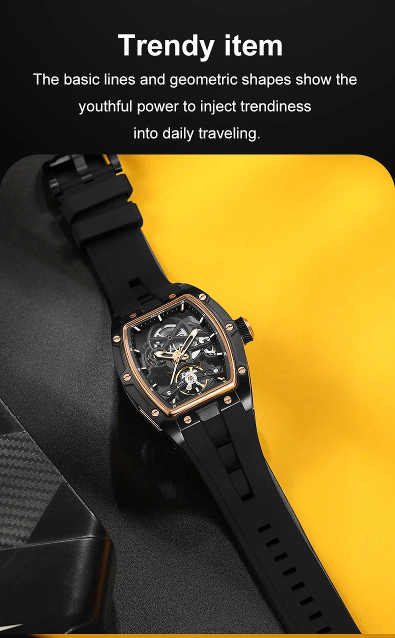 MEGIR Men's Skeleton Sport Watch