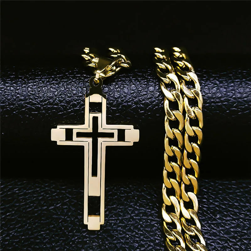 Urban Gold Cross Necklace