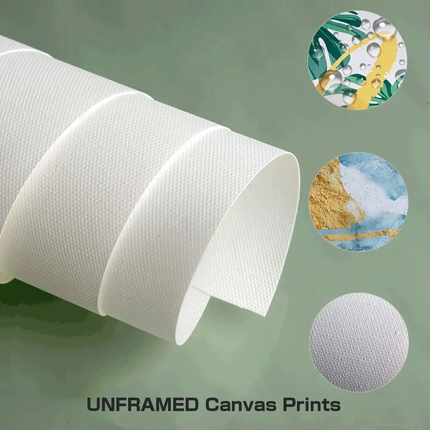 Green Botanical Leaves Canvas Wall Art