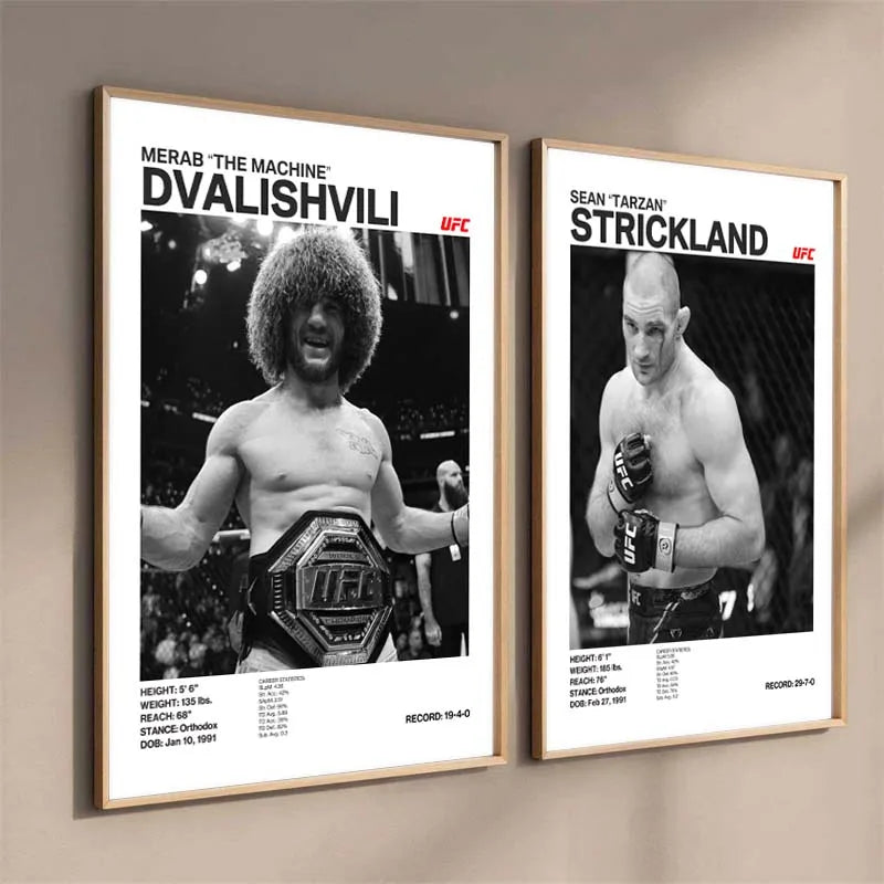 Black & White Boxing Legends Canvas Poster – Ilia Topuria