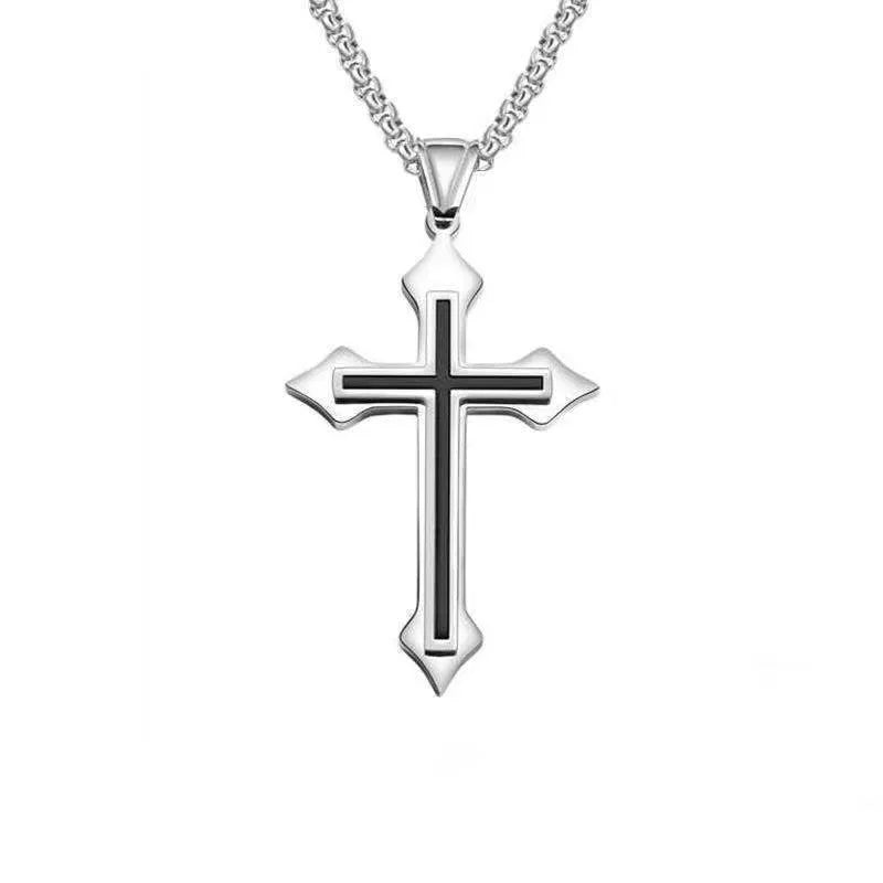 Vintage Gothic Cross Pendant Necklace