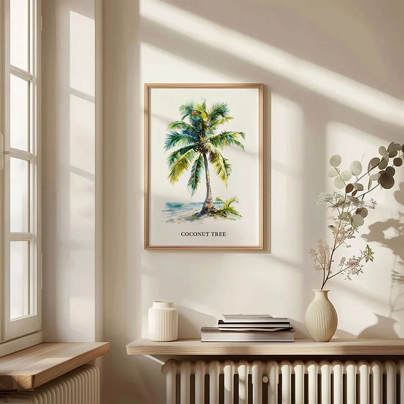 Green Botanical Leaves Canvas Wall Art