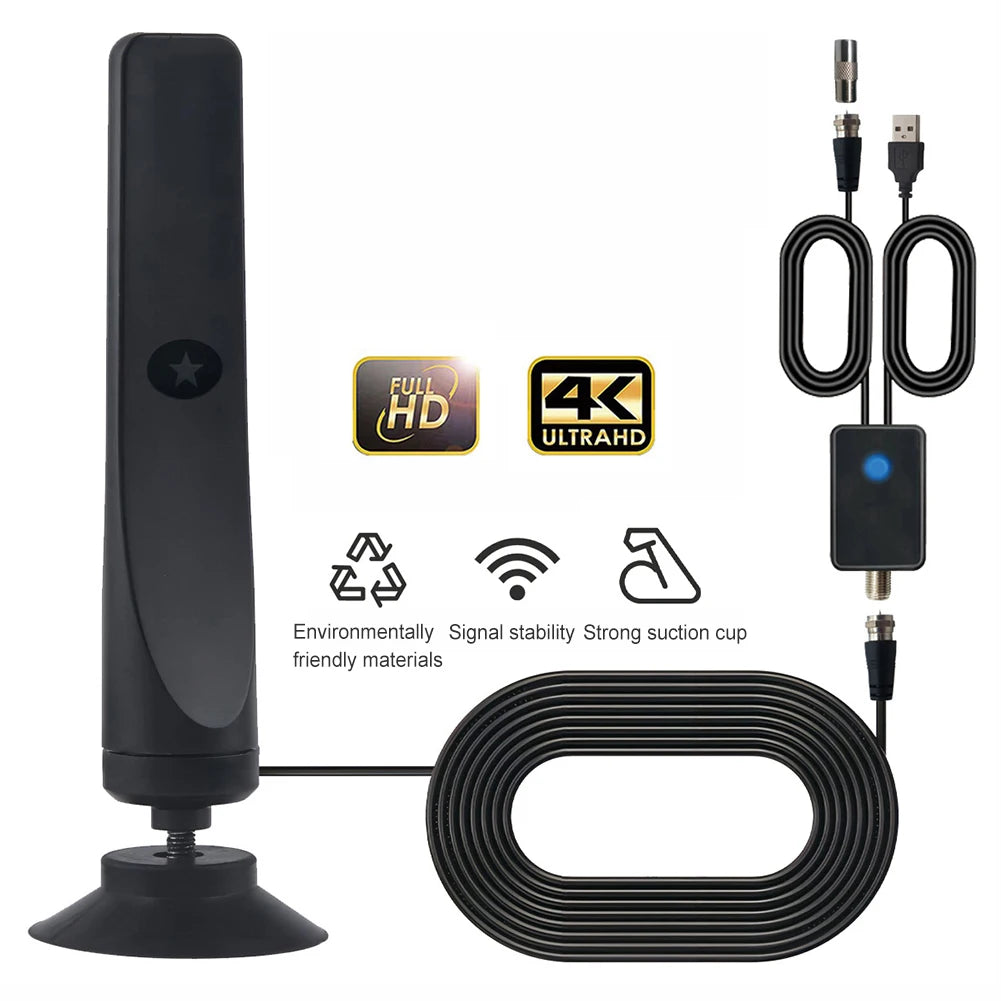 4K Digital TV Antenna with Suction Cup