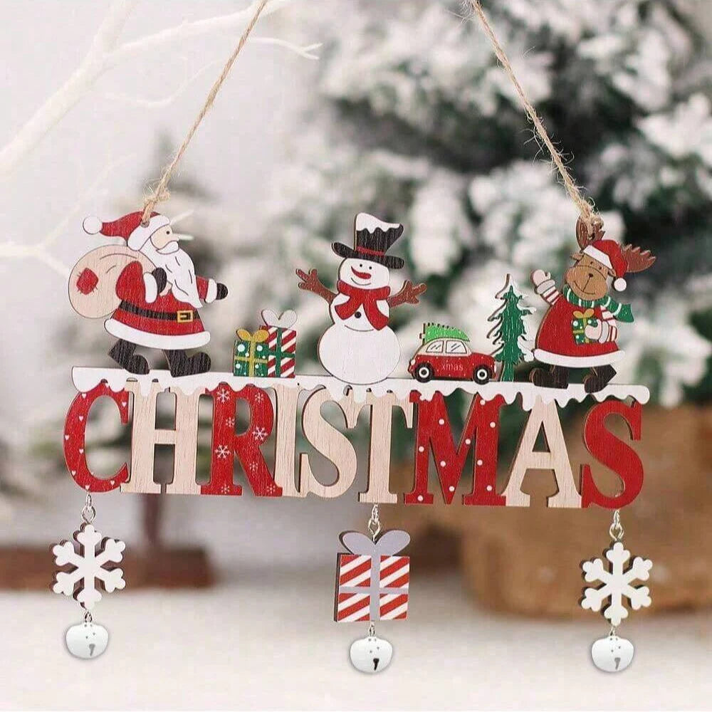 1PC Wooden Christmas Pendant