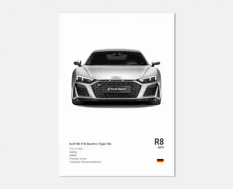 German Supercars Canvas Wall Art – RS3, R8, C8, GTR