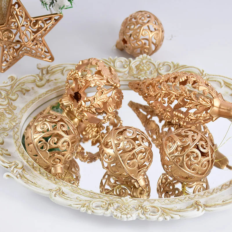Golden Christmas Balls Plastic