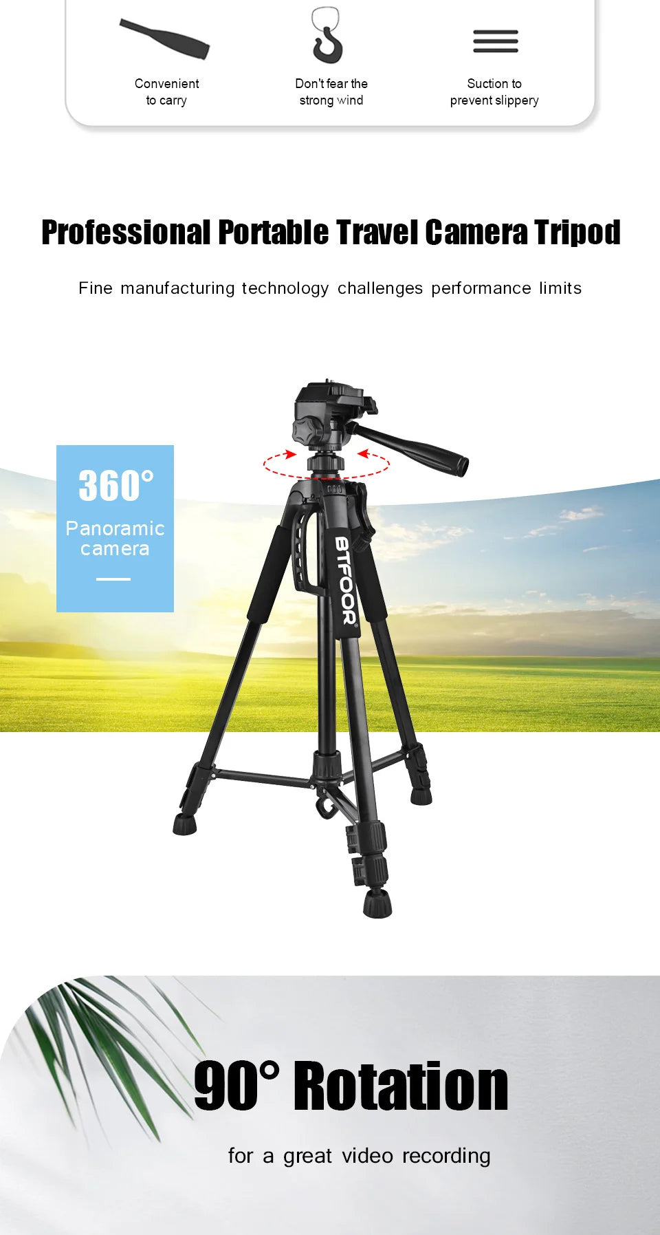 55" Aluminum Travel Self-Tripod for Cameras & Phones