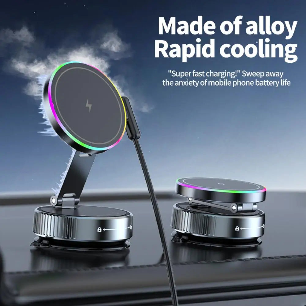 15W Wireless Charge 360 Degree Rotatable Vacum Car Holdermagnetic