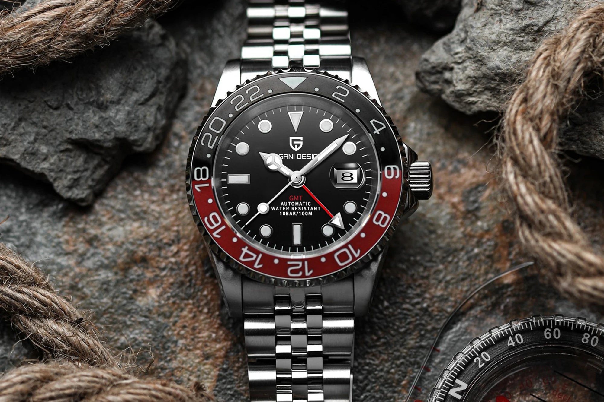 Luxury Automatic GMT Watch – 40MM Sapphire Steel Precision