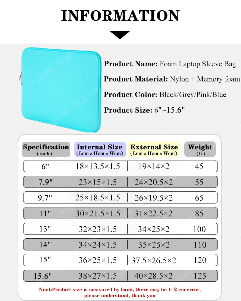 Portable Multi-Size Laptop Sleeve & Carry Bag