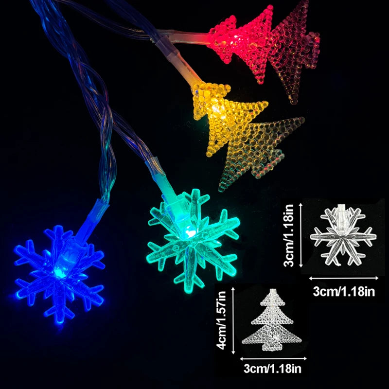Christmas Colorful Snowflake & Star String Lights