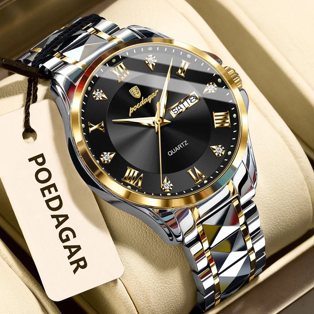 POEDAGAR Luxury Men's Quartz Watch