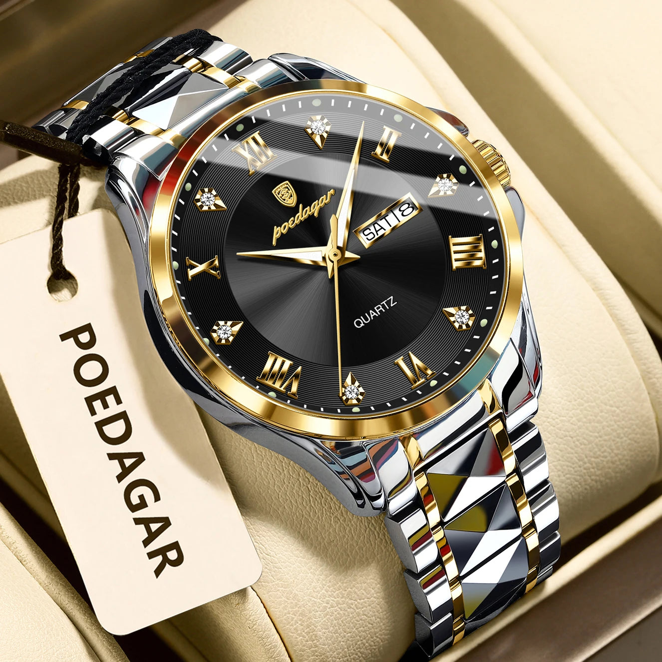 POEDAGAR Luxury Men's Quartz Watch