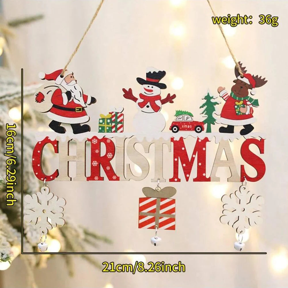 1PC Wooden Christmas Pendant