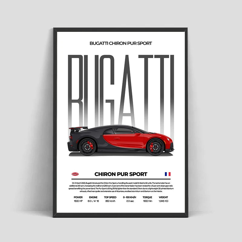Red Performance Sports Car Canvas Wall Art