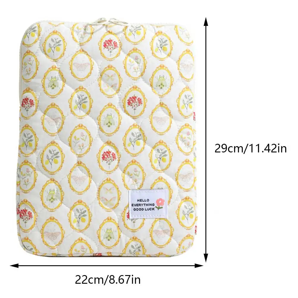 11/13/15 Inch Flower Pattern Laptop Sleeve Case Bag Shockproof Computer Cover Bag Laptop Protective Bag for MacBook Air Ipad