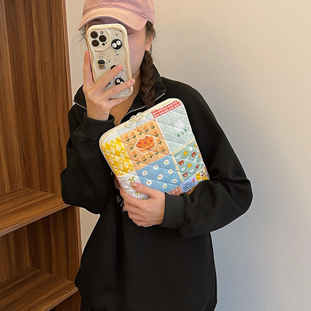 11/13/15 Inch Flower Pattern Laptop Sleeve Case Bag Shockproof Computer Cover Bag Laptop Protective Bag for MacBook Air Ipad