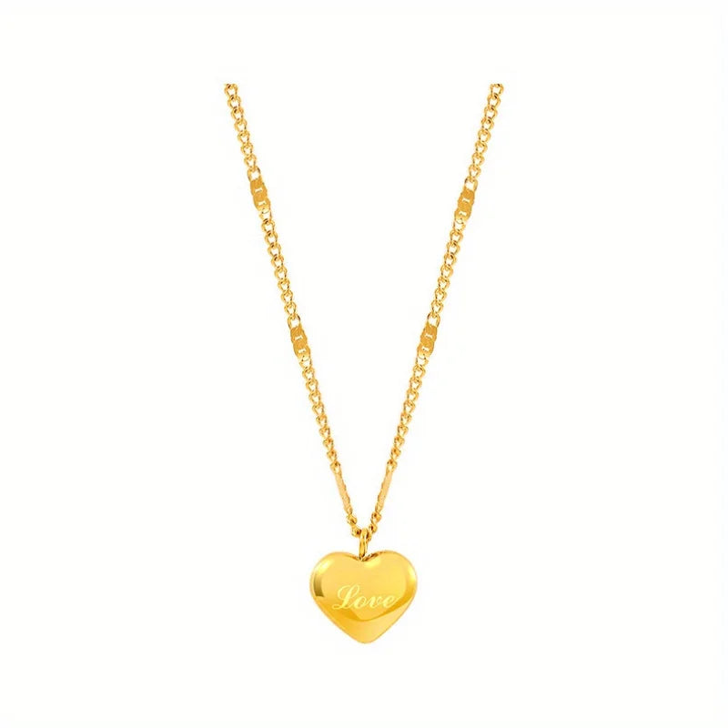 Golden Heart Stainless Steel Necklace