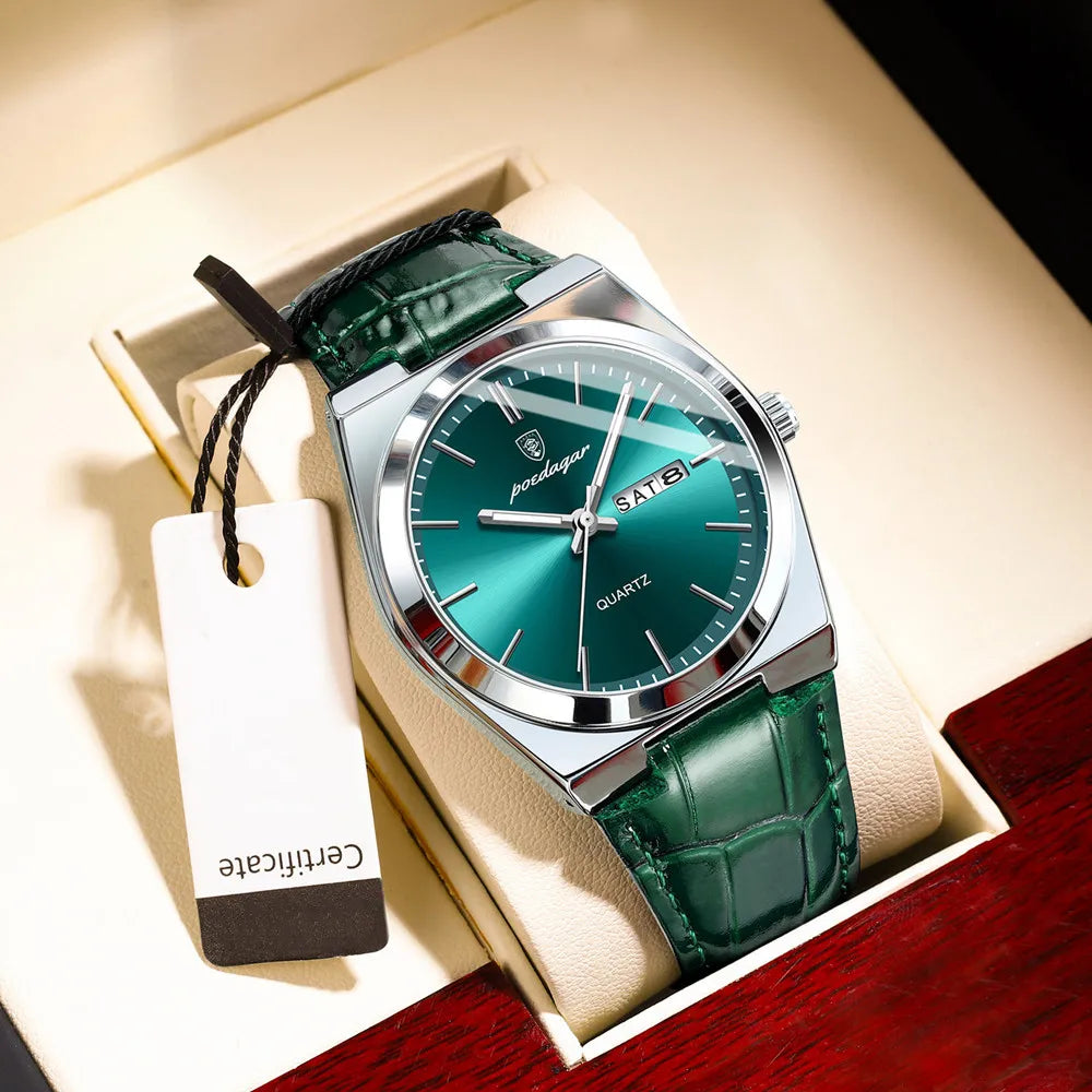 POEDAGAR Luxury Men's Stainless Steel Sport Watch