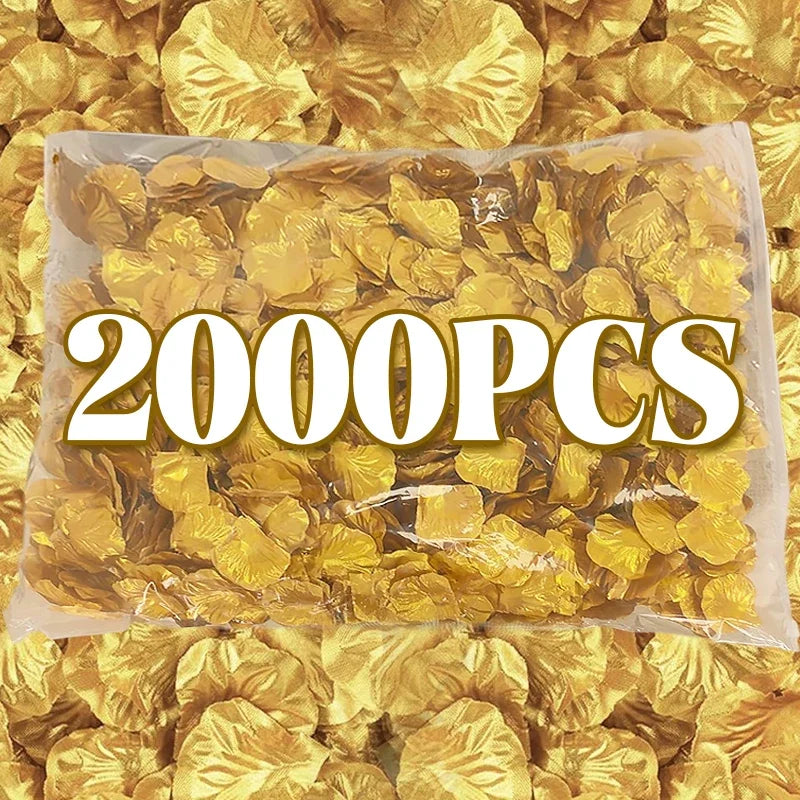 Artificial Silk Rose Petals – Multicolor & Gold