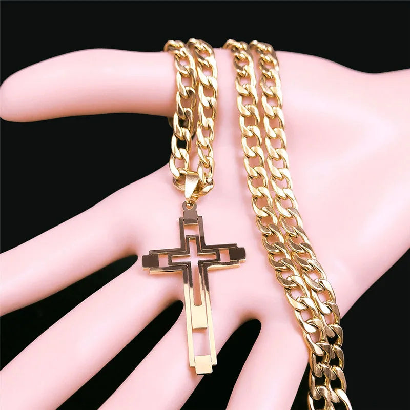 Urban Gold Cross Necklace