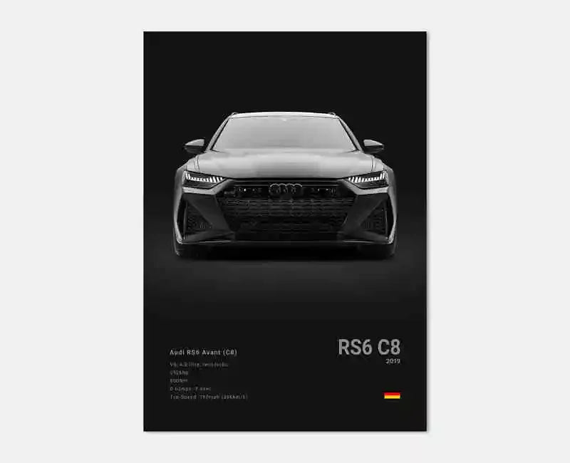 German Supercars Canvas Wall Art – RS3, R8, C8, GTR