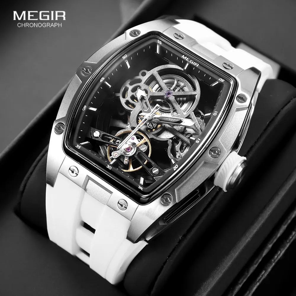MEGIR Men's Skeleton Sport Watch
