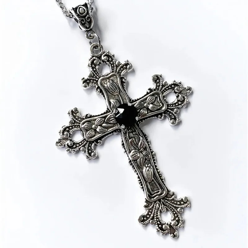 Gothic Irregular Cross Necklace