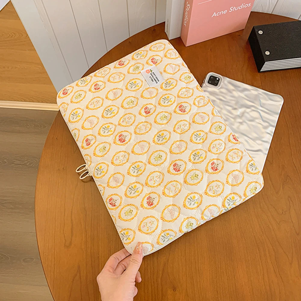 11/13/15 Inch Flower Pattern Laptop Sleeve Case Bag Shockproof Computer Cover Bag Laptop Protective Bag for MacBook Air Ipad