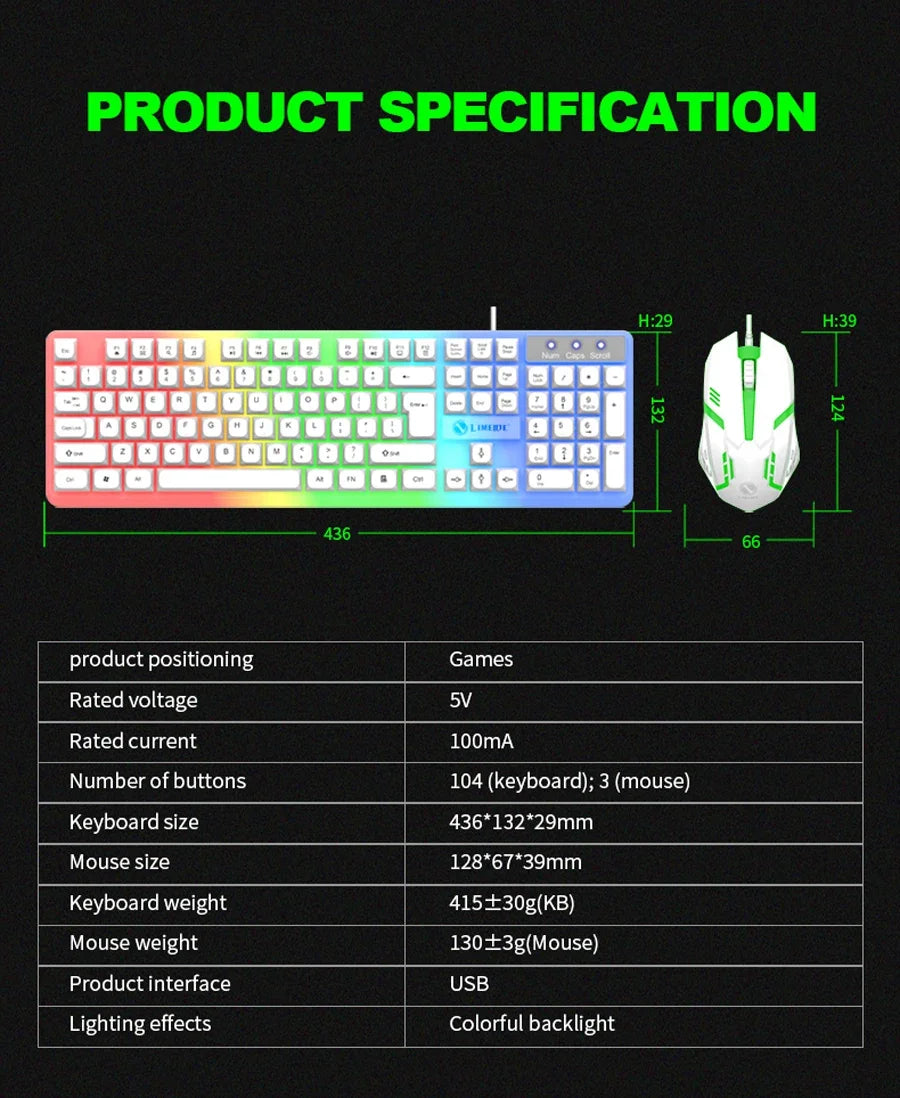 GTX350 LED Gaming Keyboard & Mouse Combo