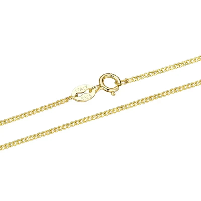 Sterling Silver Gold-Plated Side Chain Necklace