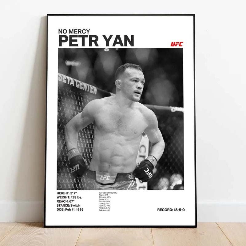 Black & White Boxing Legends Canvas Poster – Ilia Topuria