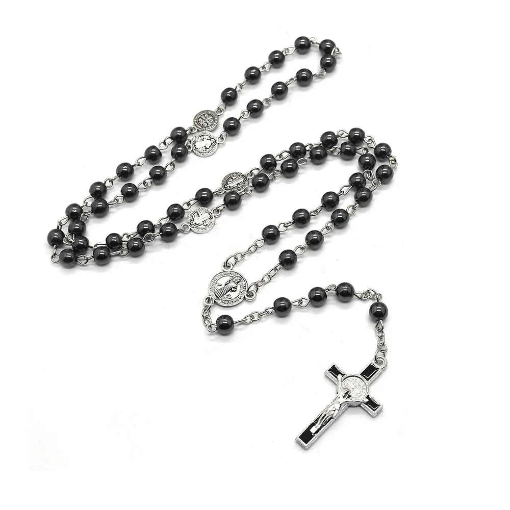St. Benedict Cross Rosary Necklace