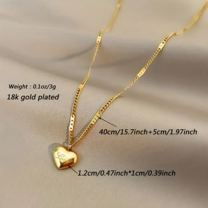 Golden Heart Stainless Steel Necklace
