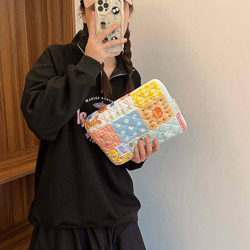 11/13/15 Inch Flower Pattern Laptop Sleeve Case Bag Shockproof Computer Cover Bag Laptop Protective Bag for MacBook Air Ipad