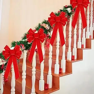Red Christmas Bows Outdoor Decorations