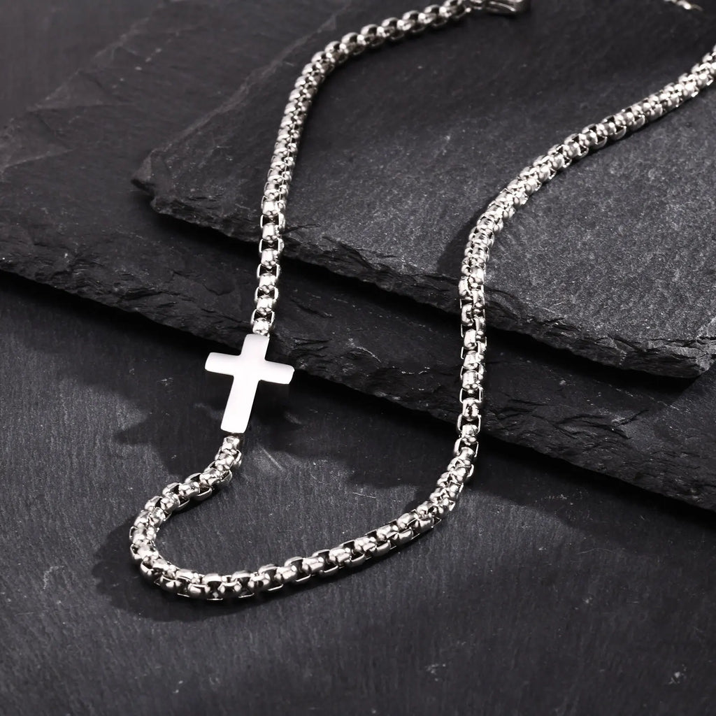 Modern Side Cross Necklace