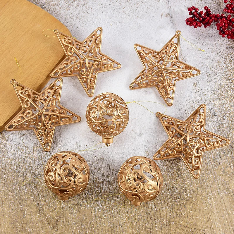 Golden Christmas Balls Plastic