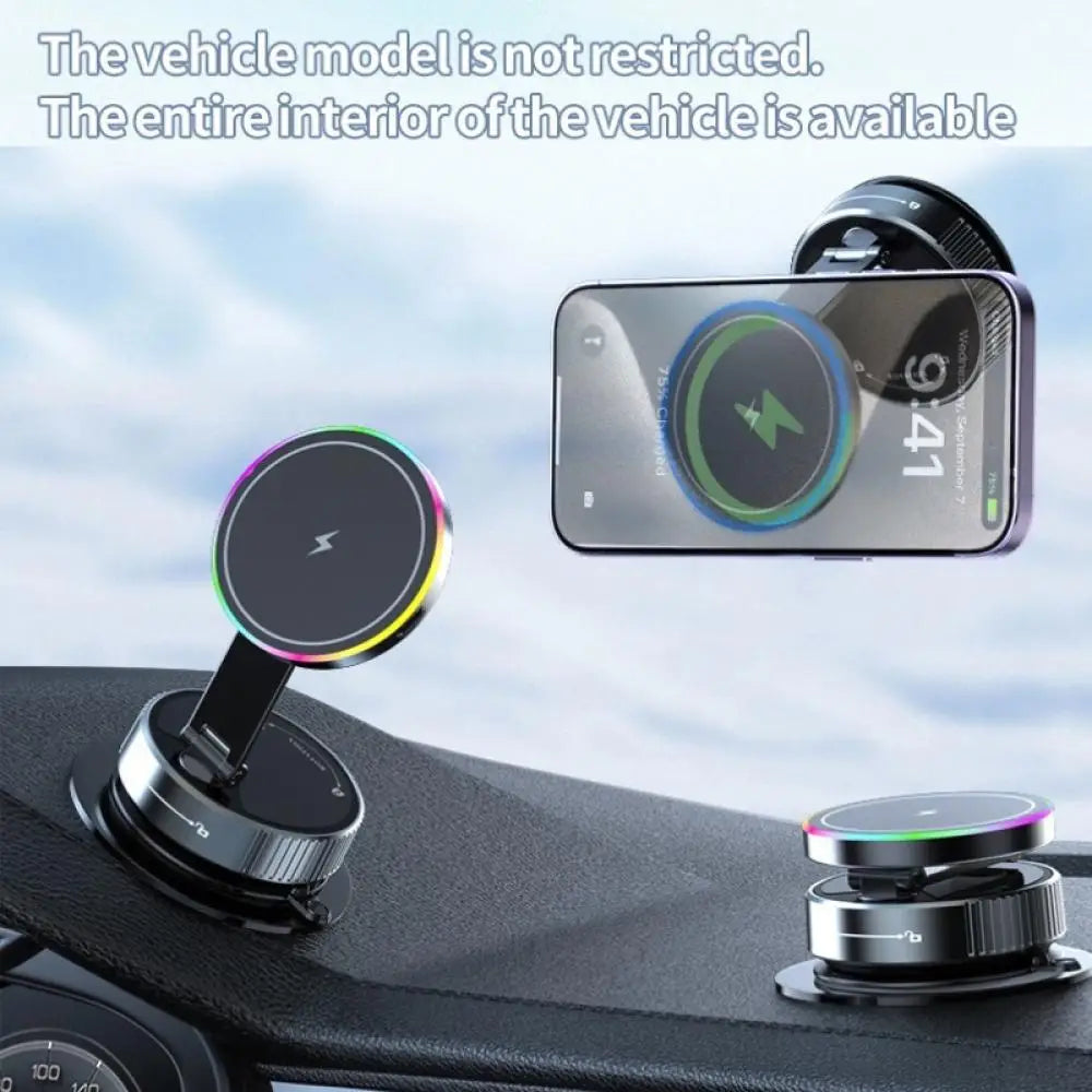 15W Wireless Charge 360 Degree Rotatable Vacum Car Holdermagnetic